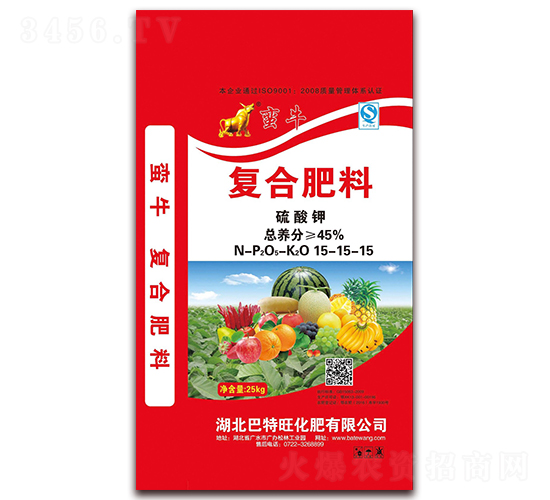 硫酸鉀復(fù)合肥料15-15-15-蠻牛-巴特旺