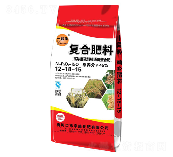 高濃度硫酸鉀通用螯合型復(fù)合肥料12-18-15-一粒全-阜康化肥